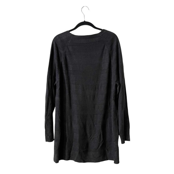 Faded Glory Sweater Womens Size 1X Black Crew Texture Long Sleeve Side Slits NWT - Picture 3 of 5